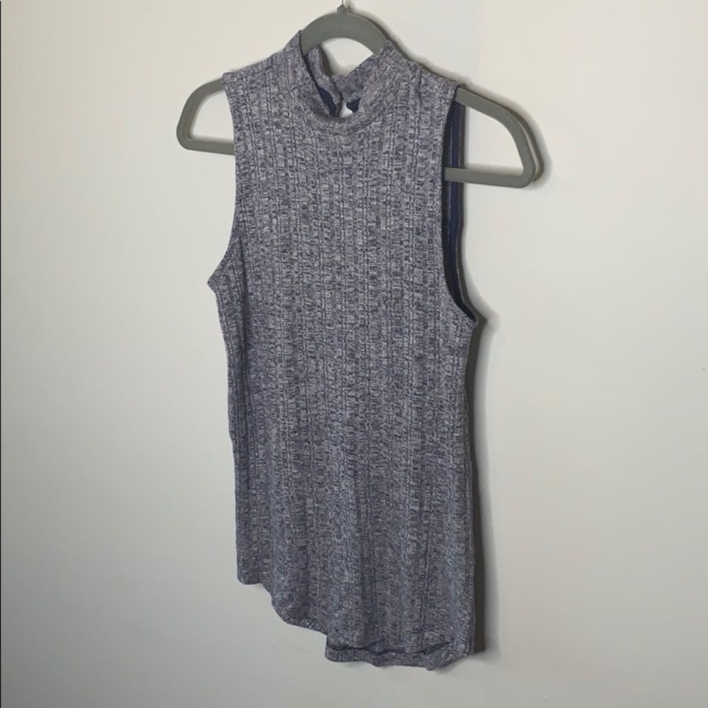 Sleeveless mock turtleneck